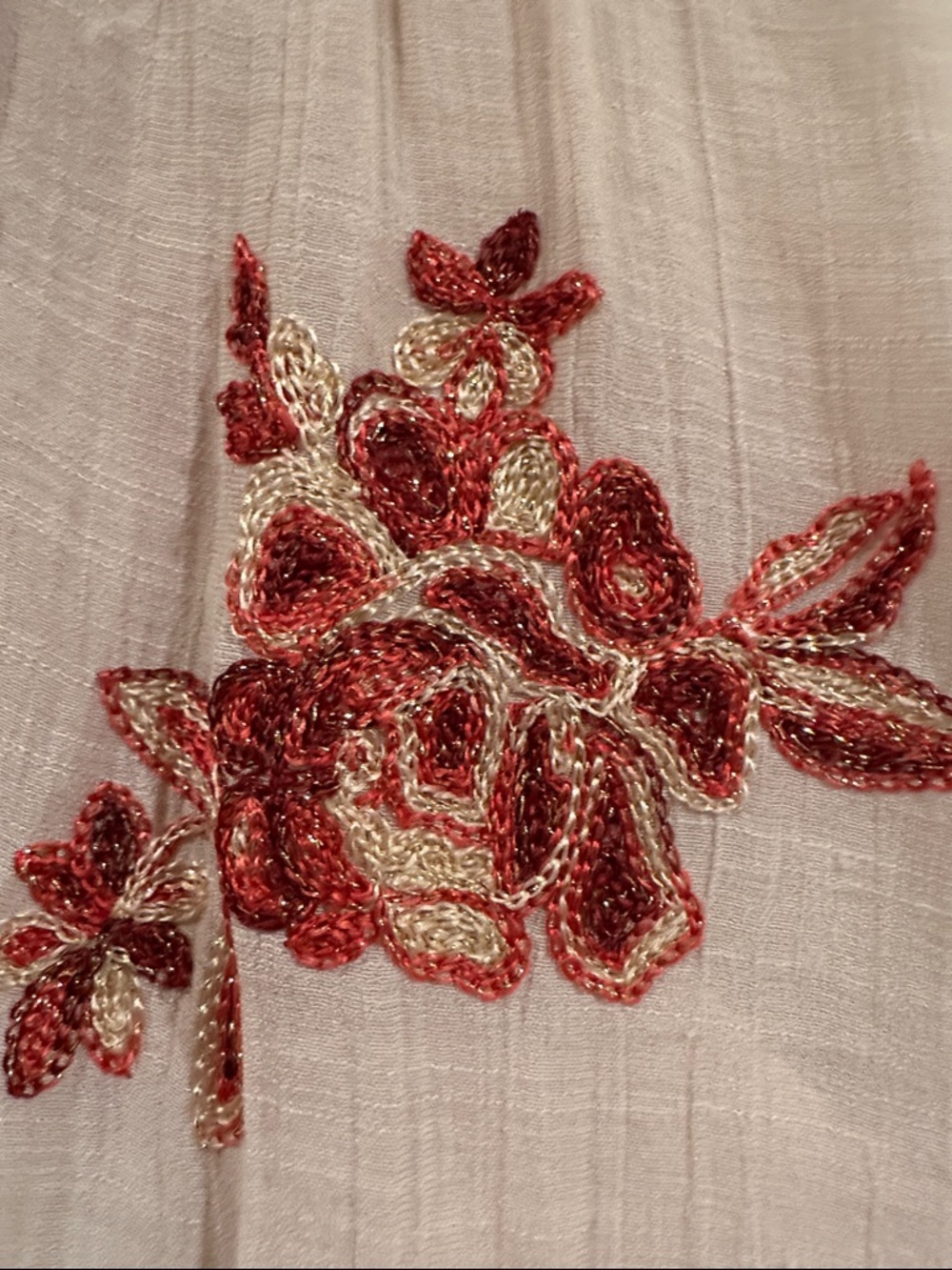 Embroidered Button-Front Tunic Blouse - Picture 3 of 6